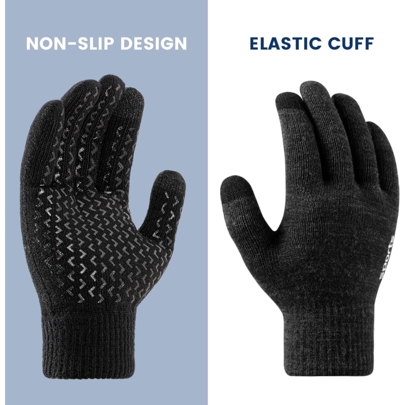 Premillow Winter Gloves - Gloves for Men Women, Wool Fleece Liner Gloves with Touchscreen, Warm Knit Gloves for Cold Weather - Image 2